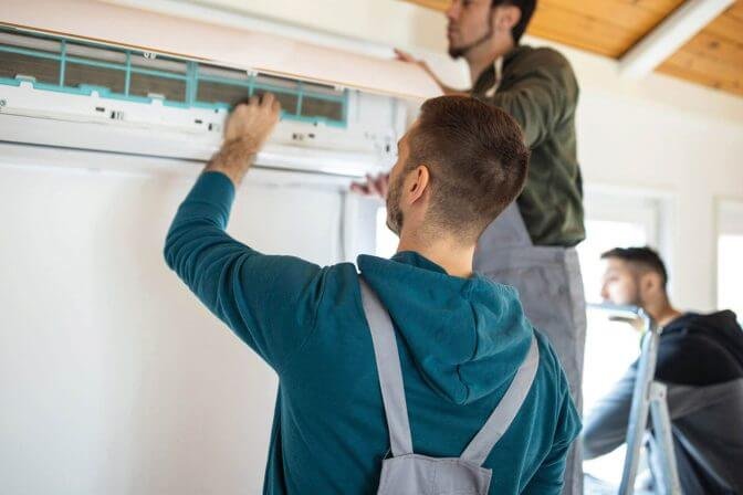 Air quality testing equipment in a modern home